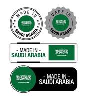 reeks van gemaakt in saudi Arabië etiketten, logo, saudi Arabië vlag, saudi Arabië Product embleem vector