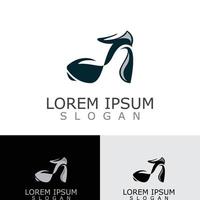 Dames schoenen logo ontwerp hoog hiel- mode icoon sjabloon vector voor bedrijf op te slaan