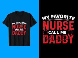 verpleegster telefoontje me papa, vector, typografie t-shirt ontwerp vector