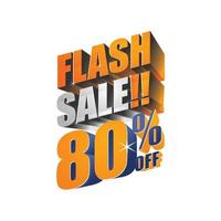 flash-verkoop 80 korting op 3D-ontwerp vector