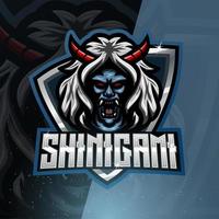 shinigami mascotte esport logo ontwerp vector