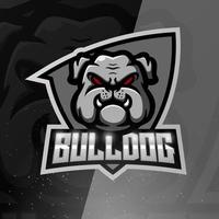 bulldog mascotte esport logo ontwerp vector