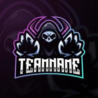 reaper schedel mascotte esport logo ontwerp vector