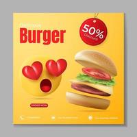 sjabloon voor banneradvertenties voor hamburger of eten vector