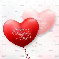 gelukkige Valentijnsdag met realistische hartballonnen vector