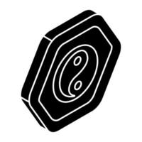een bewerkbare ontwerp icoon van yin yang teken vector