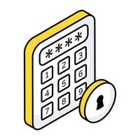 bewerkbare ontwerp icoon van rekenmachine veiligheid vector