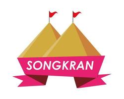 songkran festival lint met bergen vector