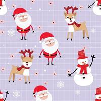 prettige kerstdagen en gelukkig Nieuwjaar cartoon naadloze patroon vector