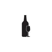 fles en glas logo vector icoon illustratie