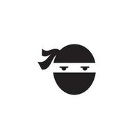 Ninja krijger icoon. gemakkelijk zwart Ninja hoofd logo illustratie vector