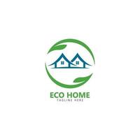 eco huis logo vector icoon illustratie