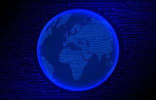 modern cyberveiligheid technologie achtergrond met wereld wereldbol vector