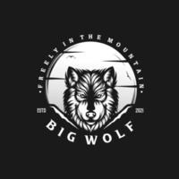 wolf vector logo wijnoogst illustratie