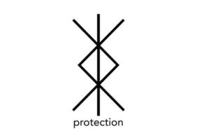 norse symbool voor bescherming, nordic viking binden rune magie script tatoeëren, mystiek logo teken vector illustratie geïsoleerd Aan wit achtergrond