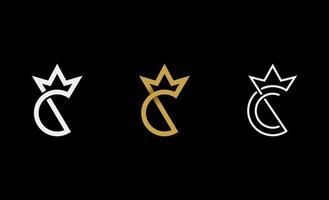 c koning koninklijke logo ontwerp vectorillustratie vector
