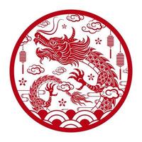 traditioneel rood Chinese draak vector