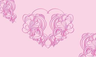 liefde hart bloemen tekening kunst vector illustratie
