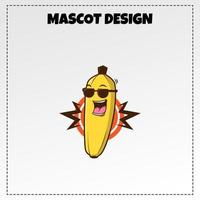 vector voedsel logo banaan mascotte illustratie vector ontwerp