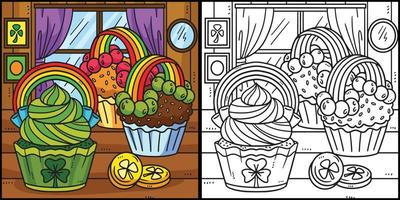 heilige patricks dag regenboog cupcakes illustratie vector