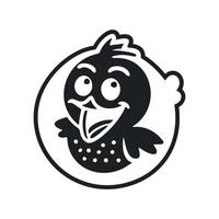zwart en wit gemakkelijk logo met een charmant en schattig adelaar. vector