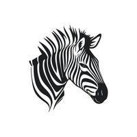 zwart en wit eenvoudig logo met aanbiddelijk zebra vector