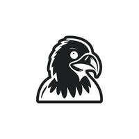 zwart en wit gemakkelijk logo met een aanbiddelijk en schattig adelaar. vector
