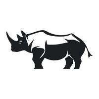 zwart en wit gemakkelijk logo met zoet neushoorn vector