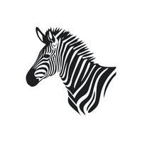 zwart en wit gemakkelijk logo met zoet zebra vector