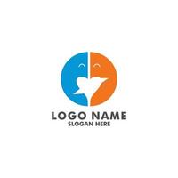 modern bedrijf overleg plegen logo , raadplegen logotype vector sjabloon, vlak spreken logo met liefde
