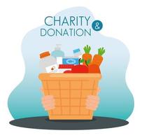 liefdadigheids- en donatiemand met voedsel vector