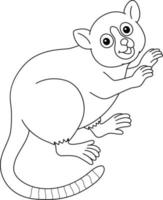 muis lemur dier geïsoleerd kleur bladzijde voor kinderen vector