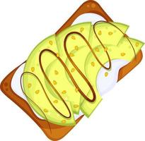 vector illustratie van een avocado broodje, gezond voedsel, gezond ontbijt, illustratie voor een culinaire blog