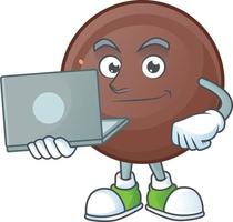 een afbeelding van rijk chocola bal tekenfilm karakter vector