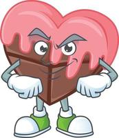 liefde chocola met roze tekenfilm karakter stijl vector