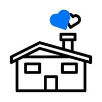 huis icoon duotoon blauw stijl Valentijn illustratie vector element en symbool perfect.
