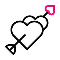 pijl icoon duokleur roze stijl Valentijn illustratie vector element en symbool perfect.