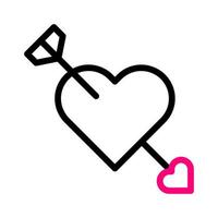 pijl icoon duokleur roze stijl Valentijn illustratie vector element en symbool perfect.