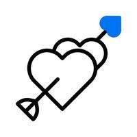 pijl icoon duotoon blauw stijl Valentijn illustratie vector element en symbool perfect.