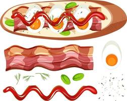 bovenaanzicht van een brood met geïsoleerde topping element vector