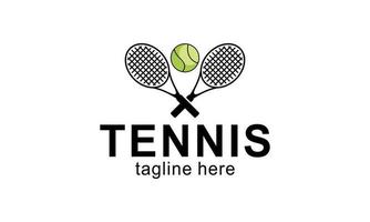 tennis racket en bal logo ontwerp vector