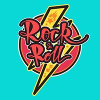 rock and roll belettering vector