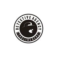 cowboy de Mens van detective cirkel logo ontwerp icoon vector