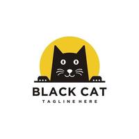 schattig zwart kat logo ontwerp vector inspiratie