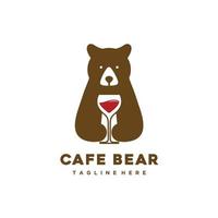 café beer logo ontwerp houd glas vector