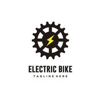 elektrisch fiets uitrusting en flash logo ontwerp inspiratie vector