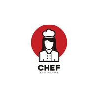 chef vrouw logo icoon vector voor gebakje, restaurant, cafe