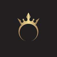 luxe kroon ring diamant sieraden goud logo ontwerp vector icoon