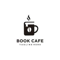 cafe koffie boek lezen script minimalistische logo ontwerp icoon vector