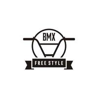bmx fiets fiets en cirkel logo vector icoon